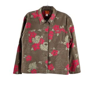 Hearts of Palm New York Women’s Floral Cotton Jacket Sz 14